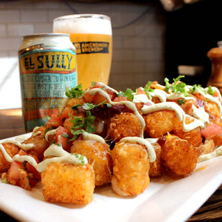 21st Amendment Brewery's Totchos with El Sully 12oz can and Pint Glass