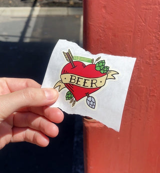 Beer Sticker Close Up Image
