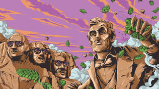 Brew Free! or Die Hazy IPA - Abe Lincoln breaking free from Mt. Rushmore