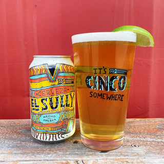 Cinco Somewhere pint glass with el sully