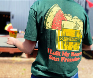 San Francisco watermelon shirt back forest green beer garden