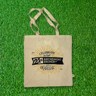 21st Amendment tote bag on grass